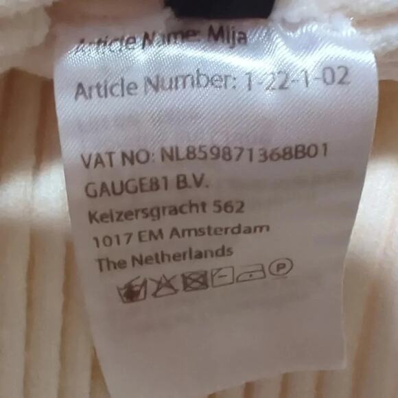 Cream Knit Plunge Mija Merino Wool Blend Rib Mini Dress Gauge81 Medium - Picture 10 of 11